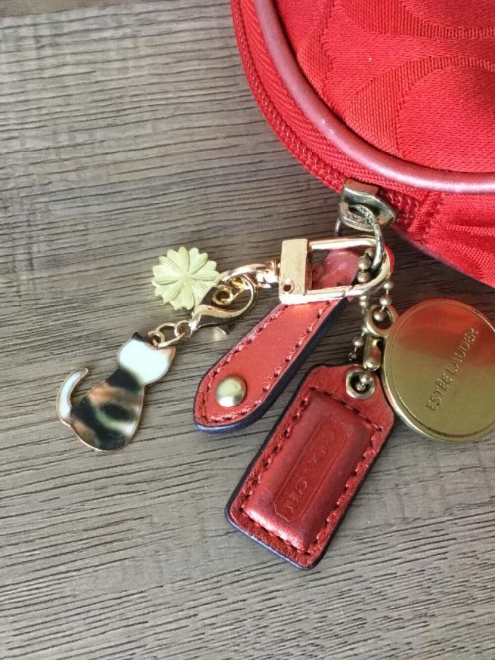 Coach Red Signature Dome Cosmetic Pouch w/Creed Collaboration w/Estee Lauder - Picture 4 of 5